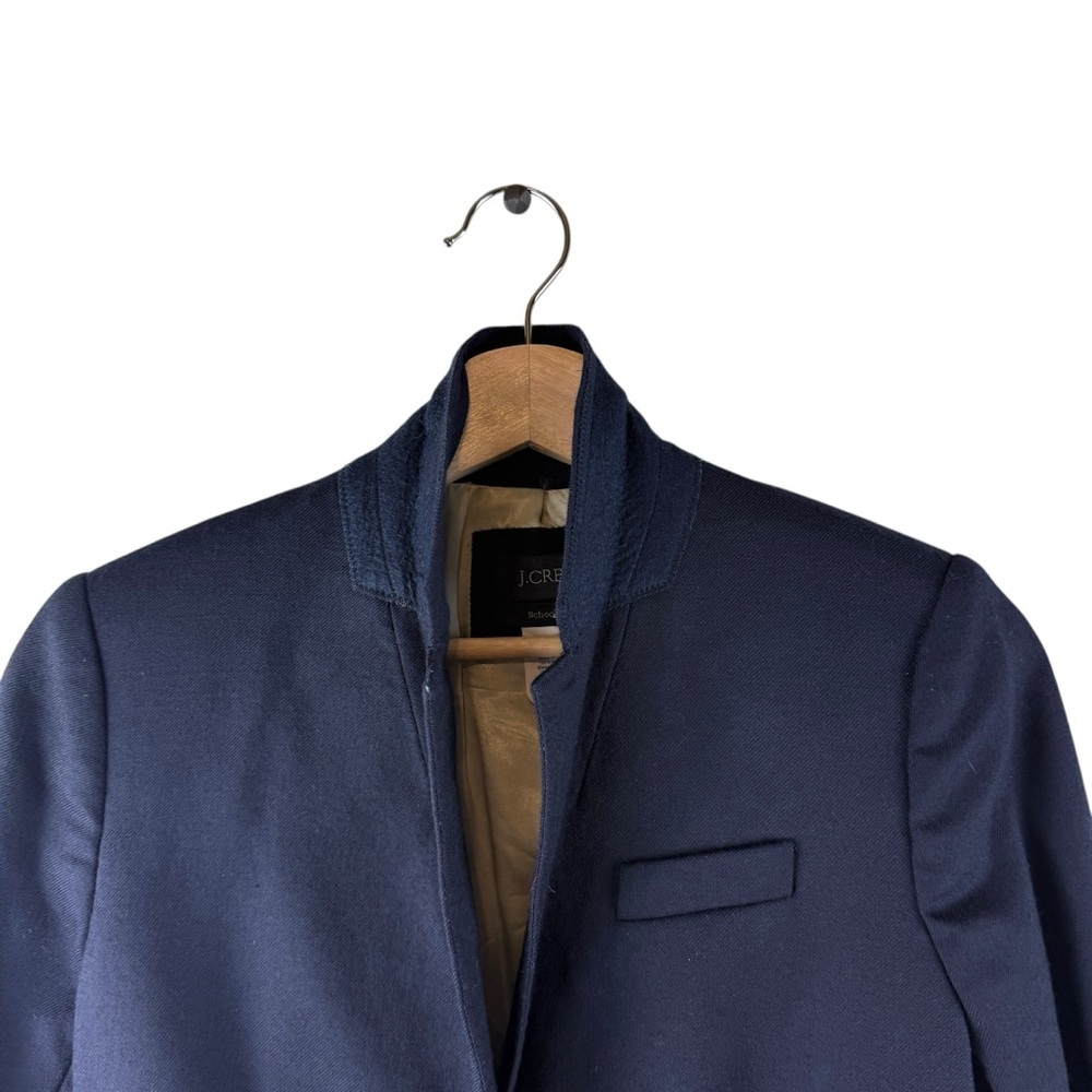 J. Crew School Boy Navy Blazer Wool Blend Like New Size 4 - Picture 5 of 8